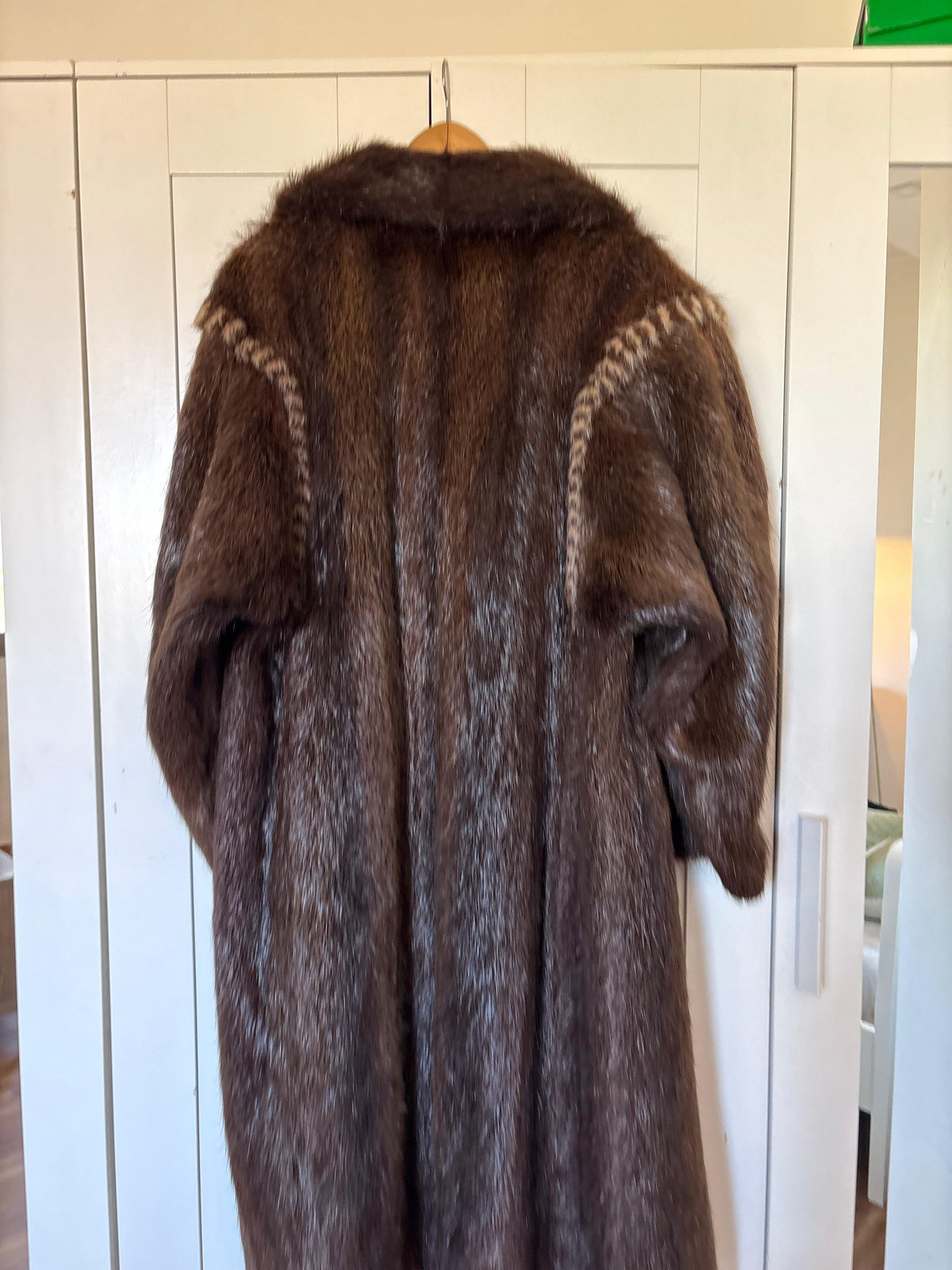 Vintage real brown fur coat