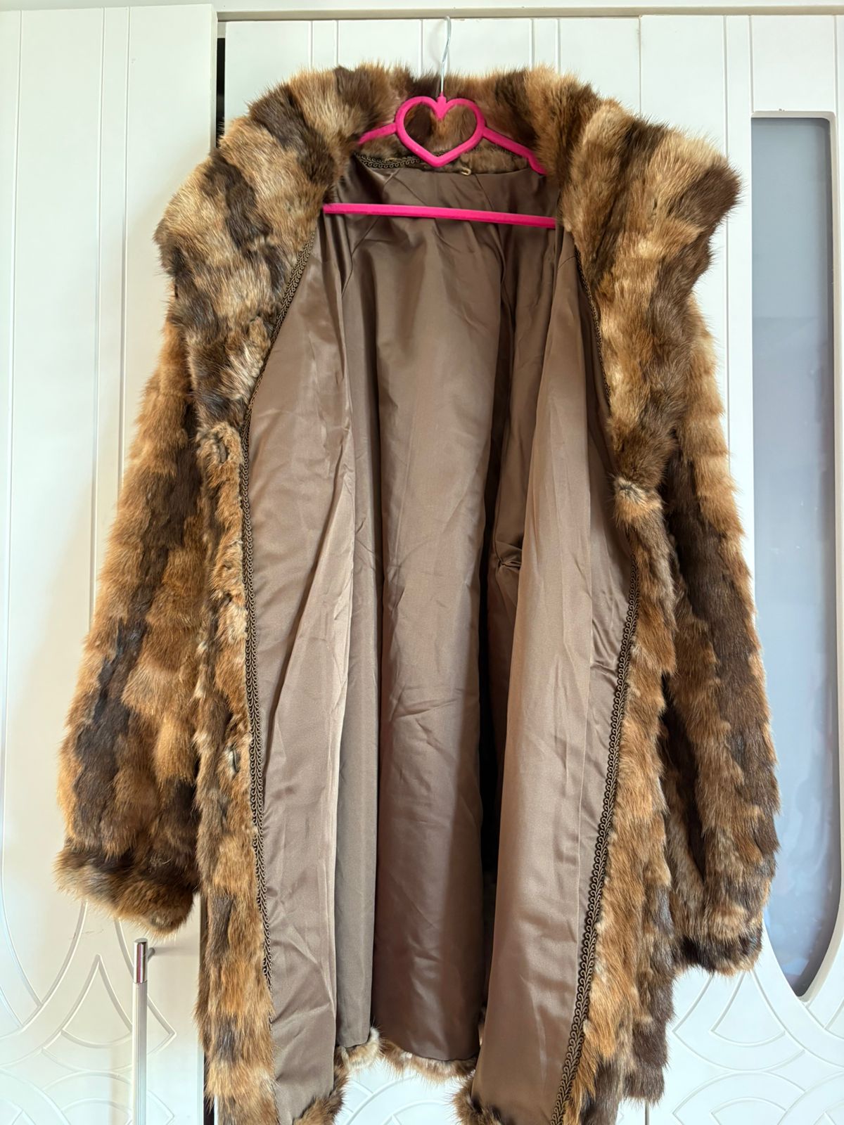 Multicolor mini fur coat