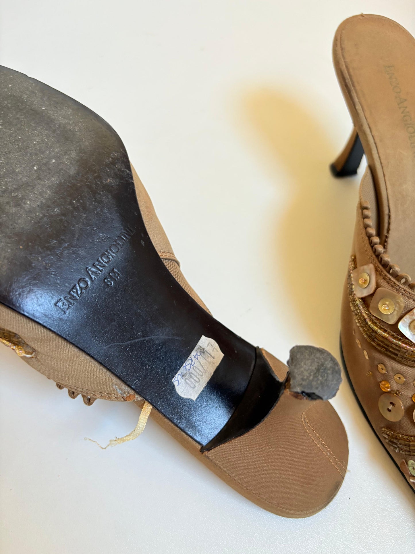 Enzo Angiolini beaded pointy mules