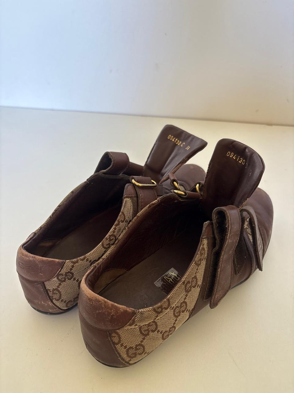 Gucci monogram leather trainers