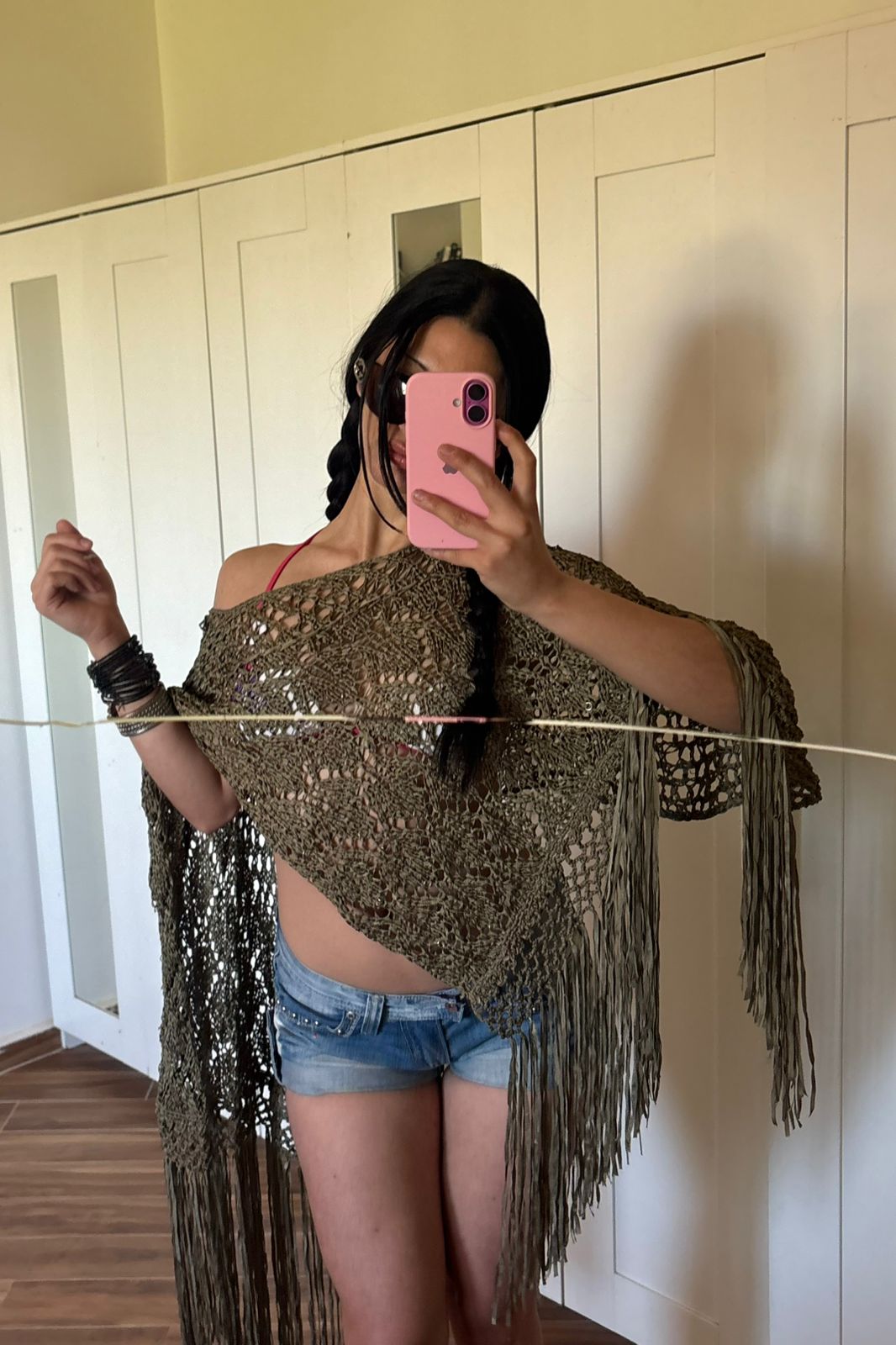 Boho fringe crochet cover up