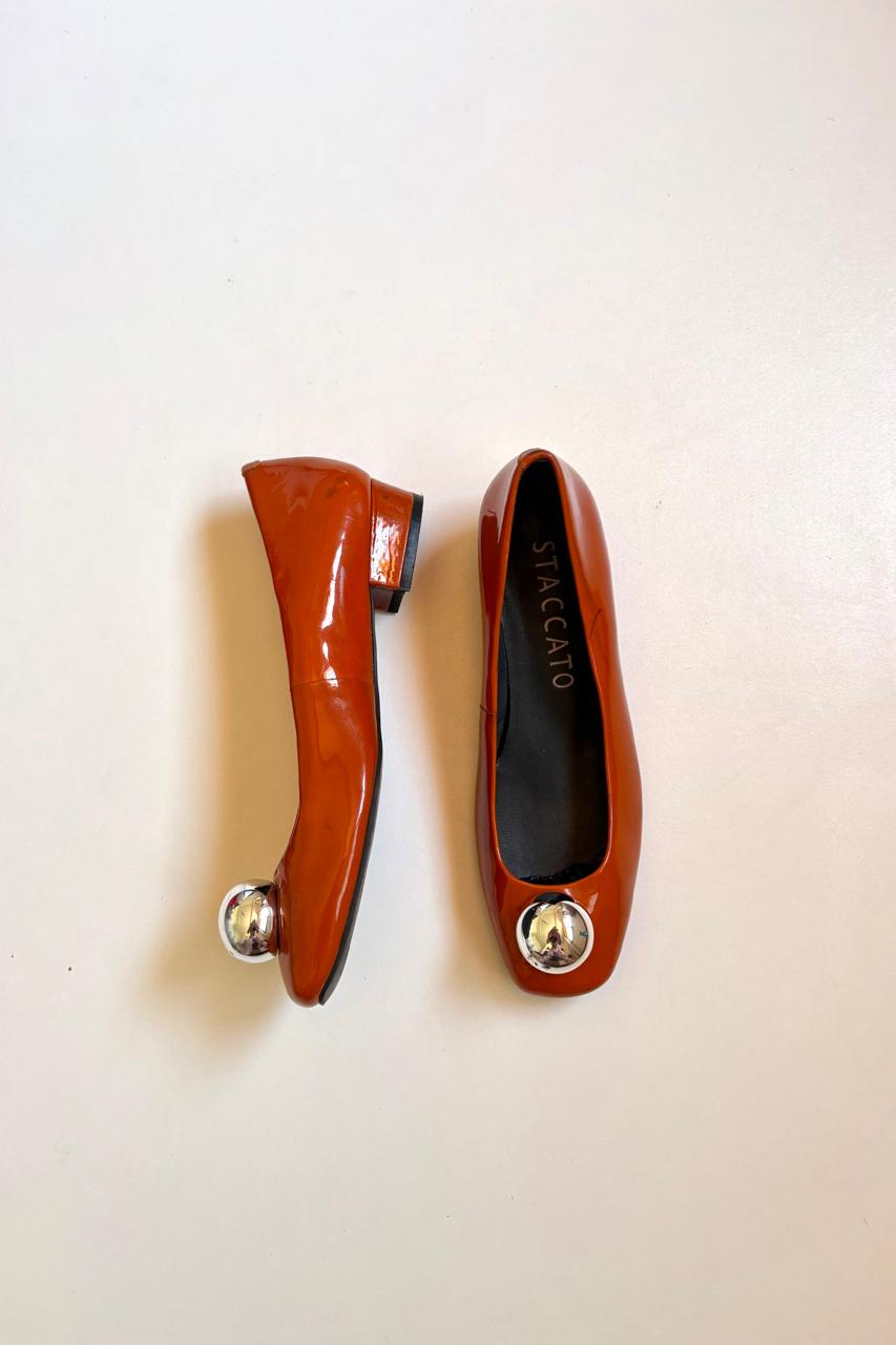 Staccato patent leather flats