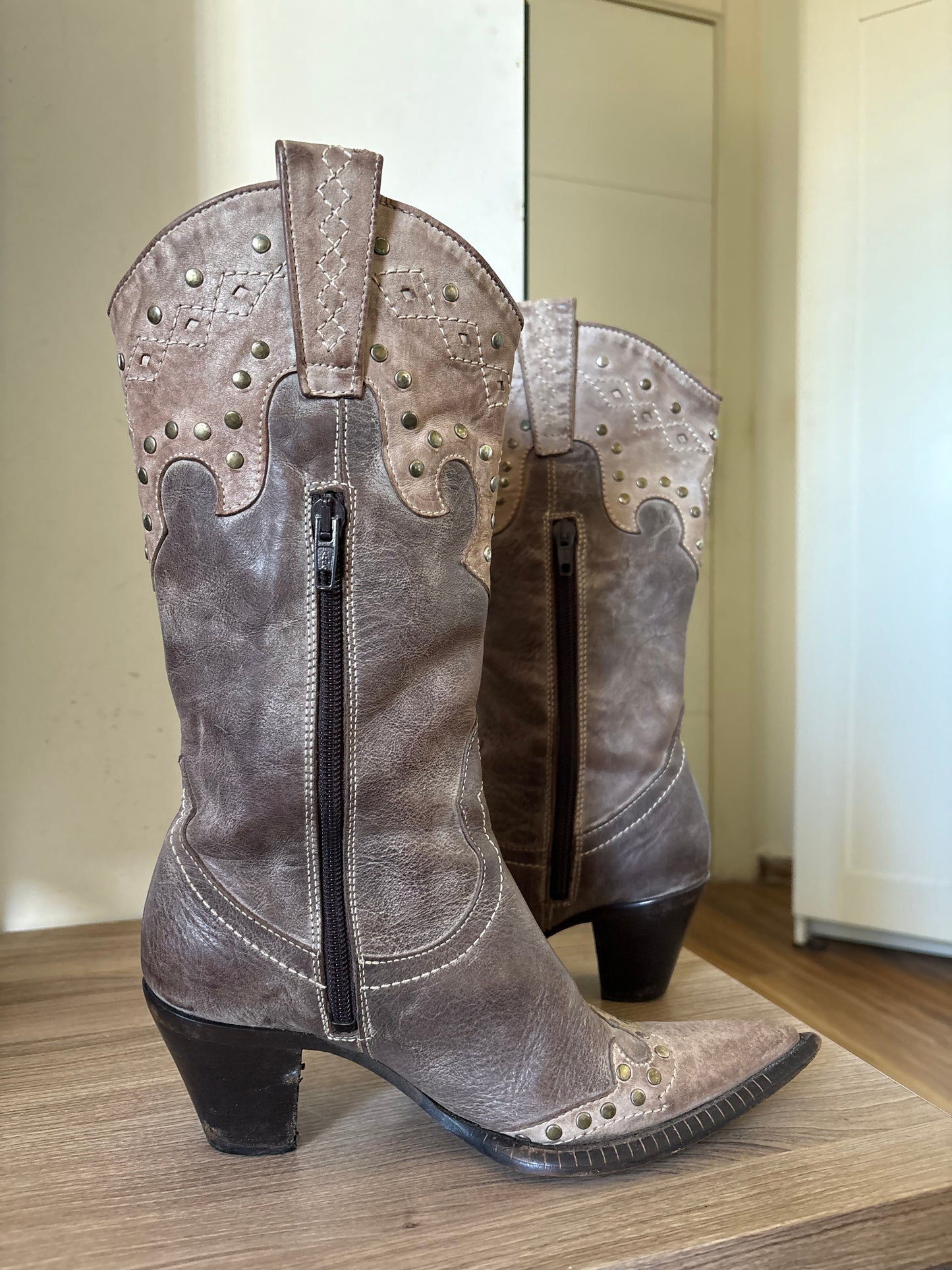 Vintage cowboy western studded boots