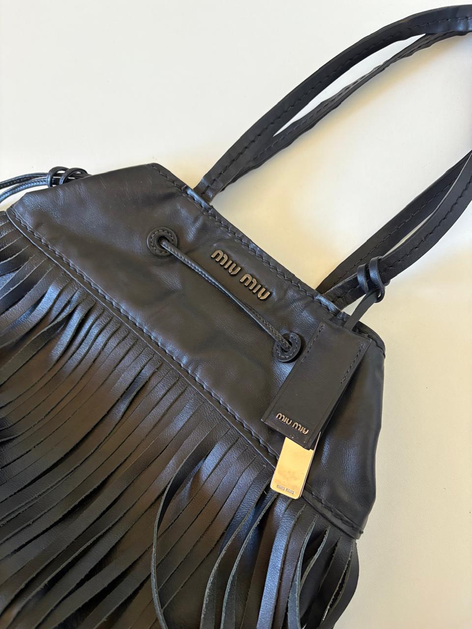 Miu Miu leather fringe bag