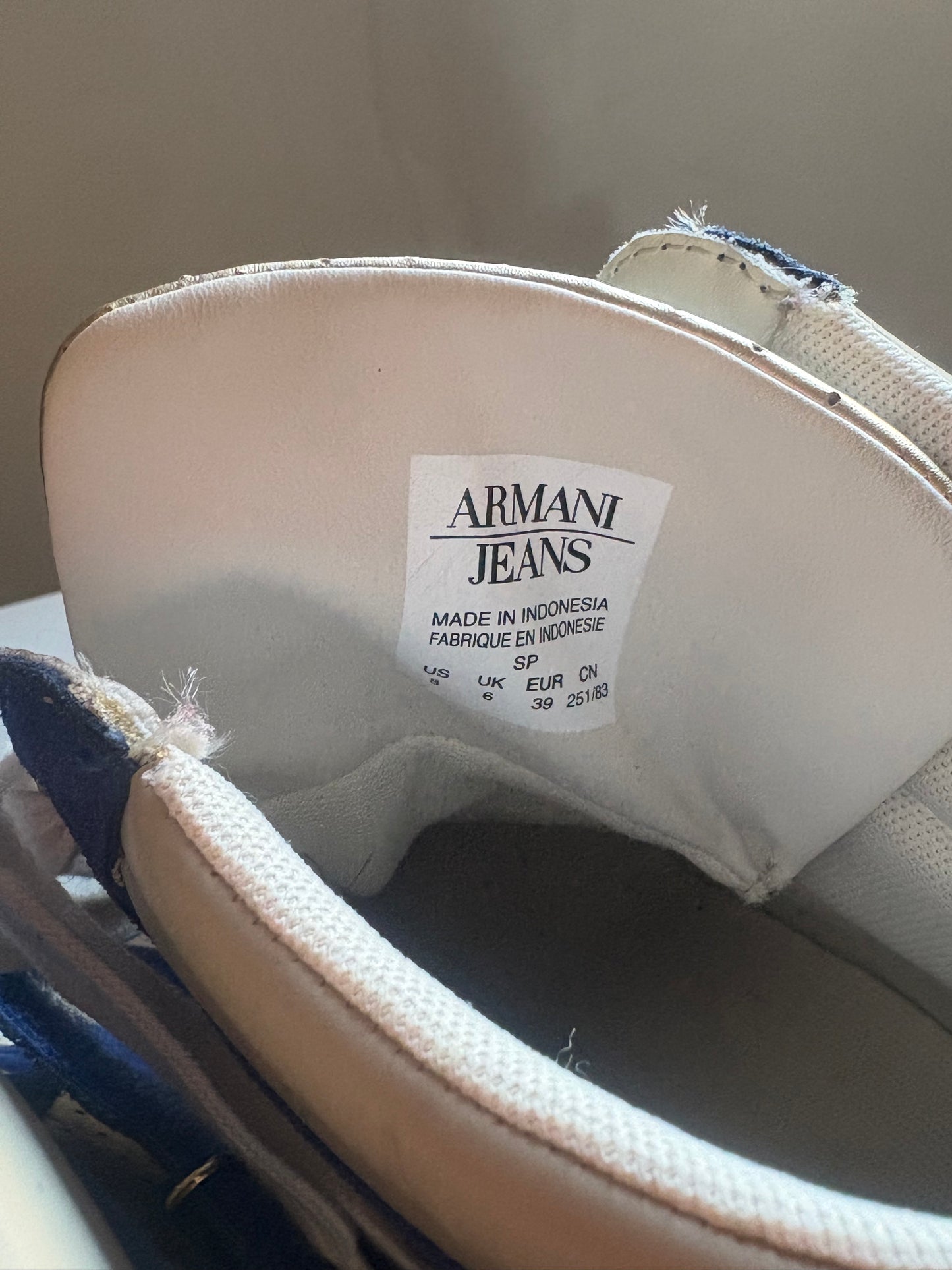 Armani jeans high top wedge sneakers