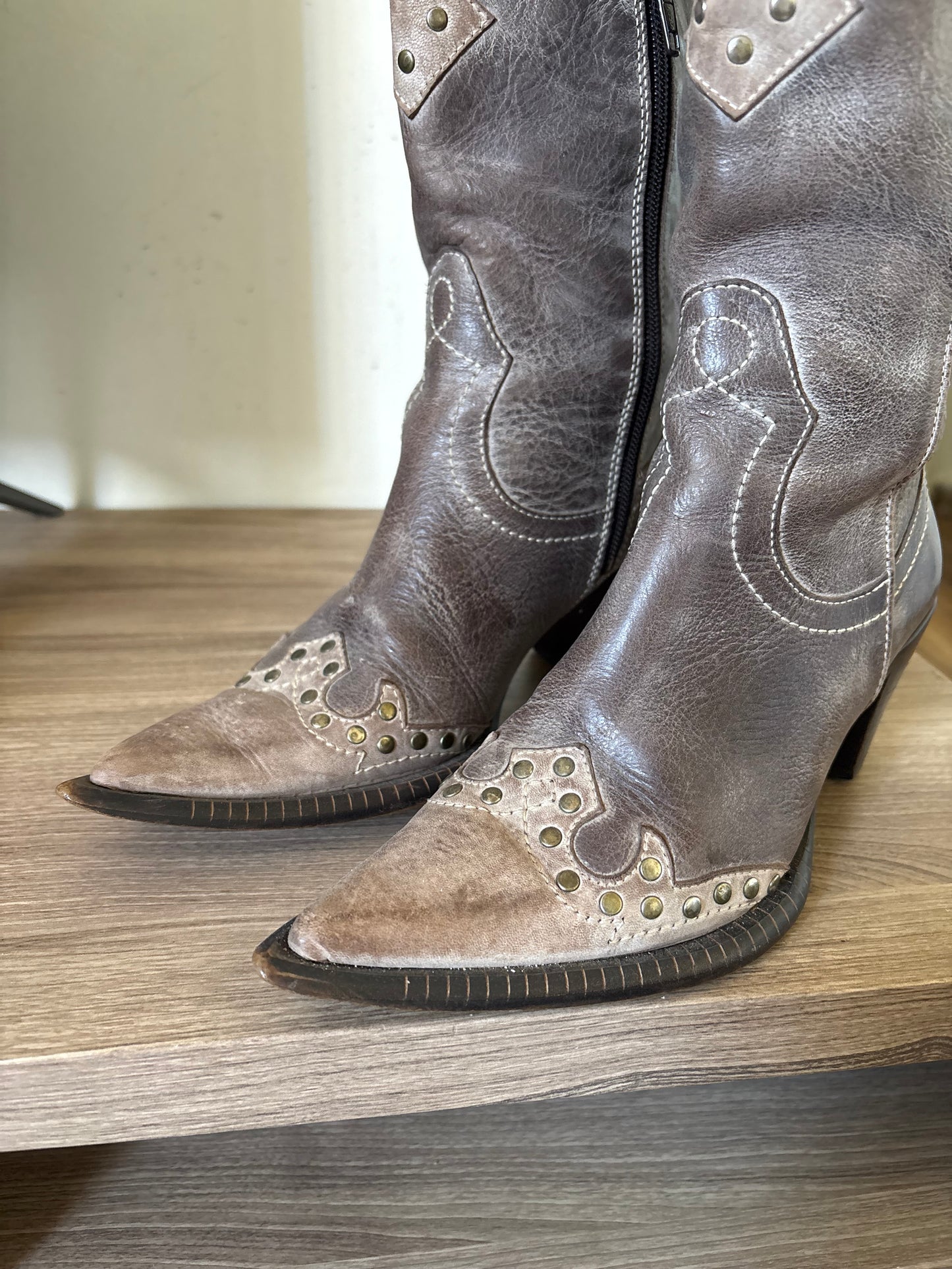 Vintage cowboy western studded boots