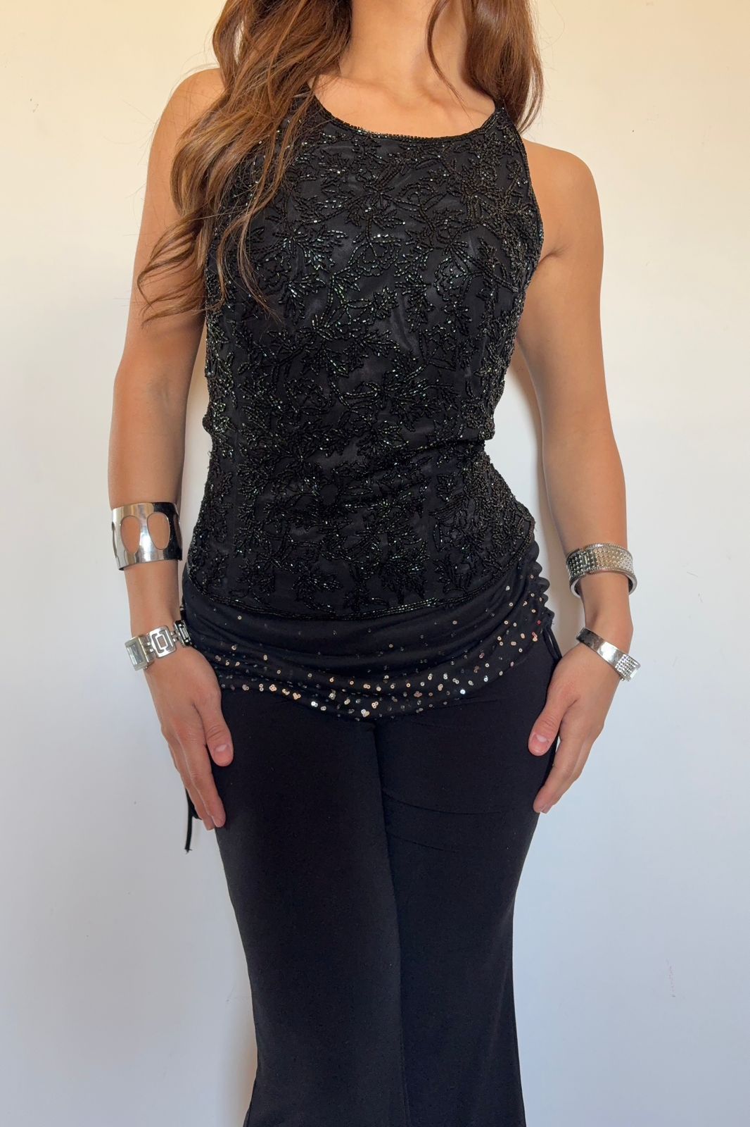 Vintage beaded padded top