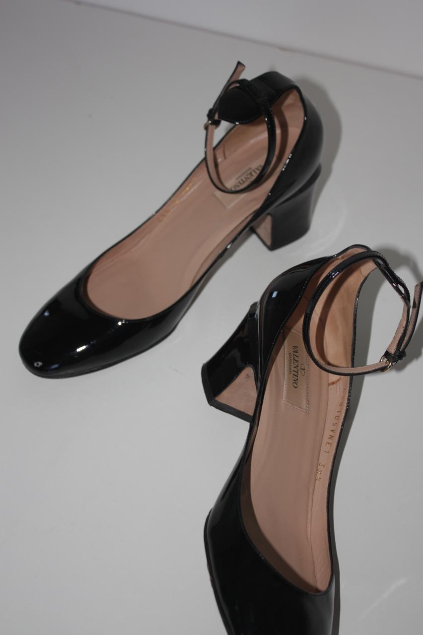 Valentino Garavani patent leather block heel pumps