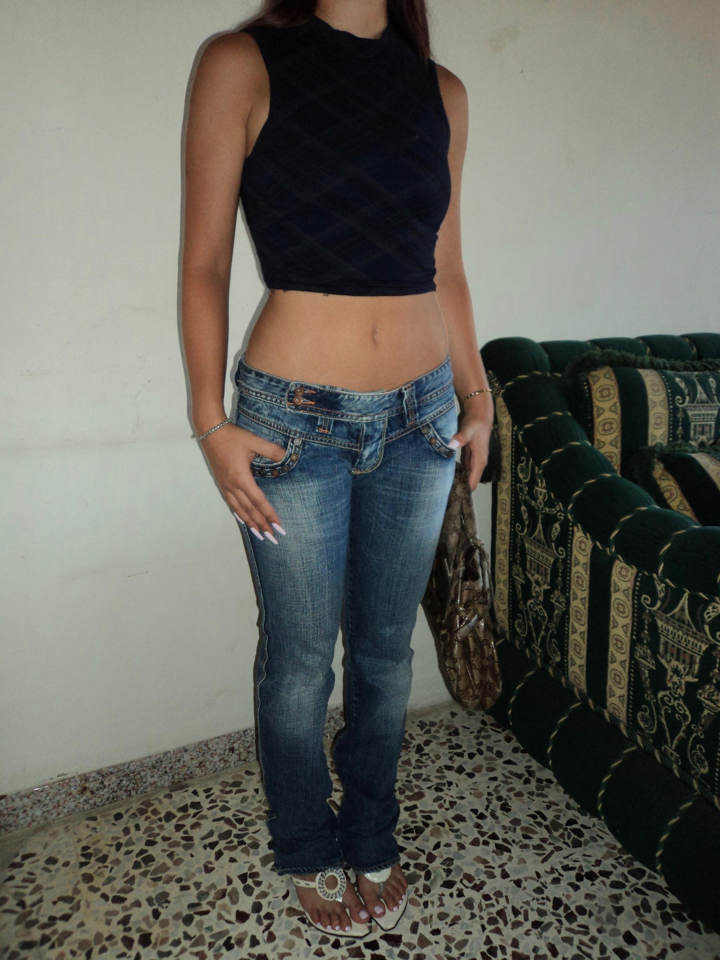 Kaporal embroidery low rise jeans