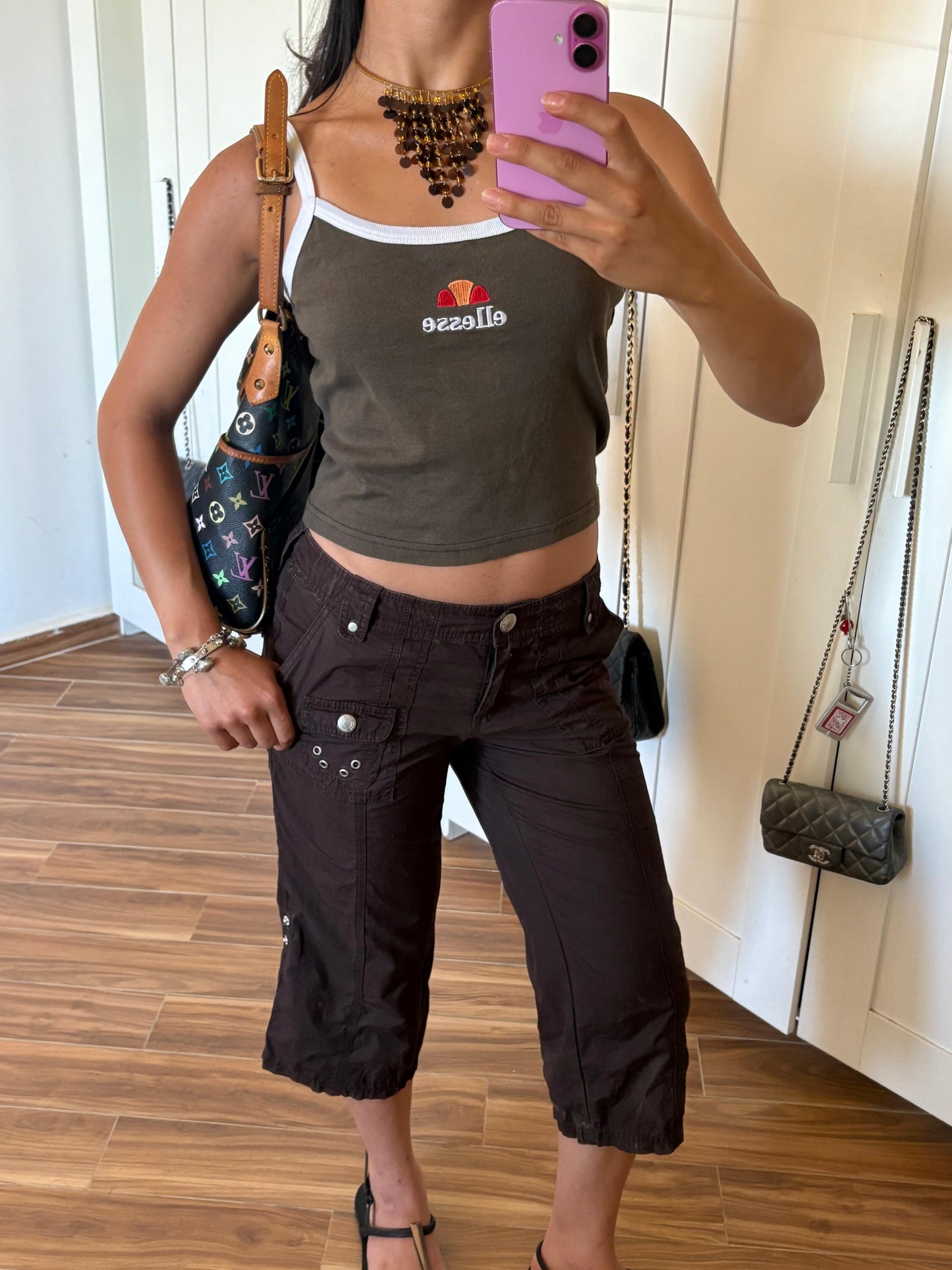 2000s brown low rise capri