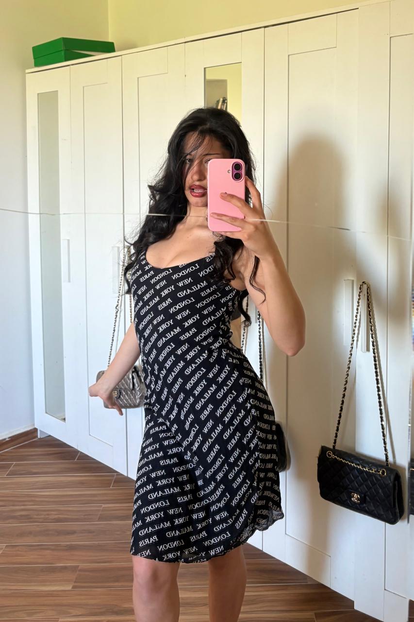 2000s Fervente graphic mesh mid dress