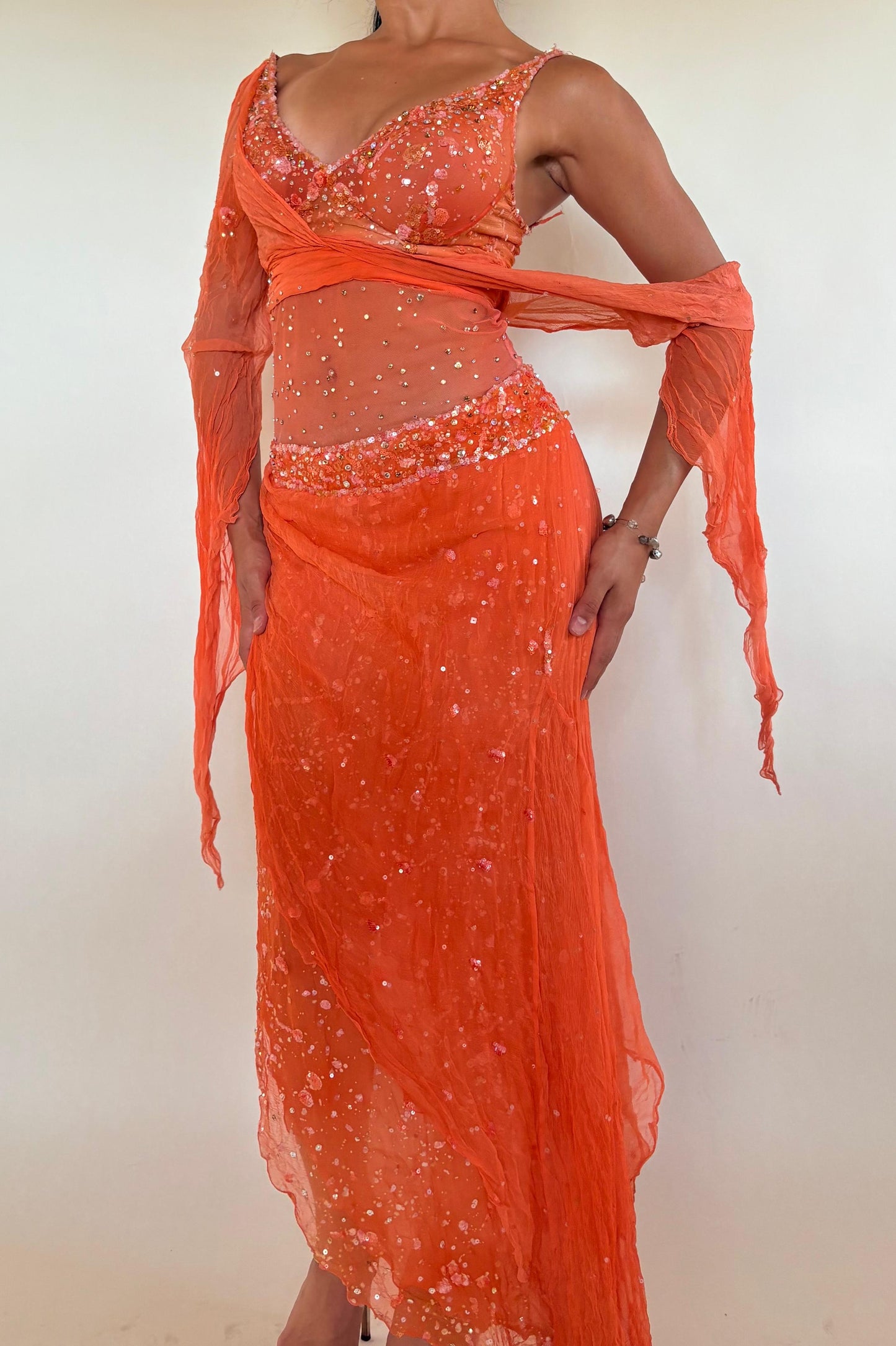 Vintage beaded gown dress