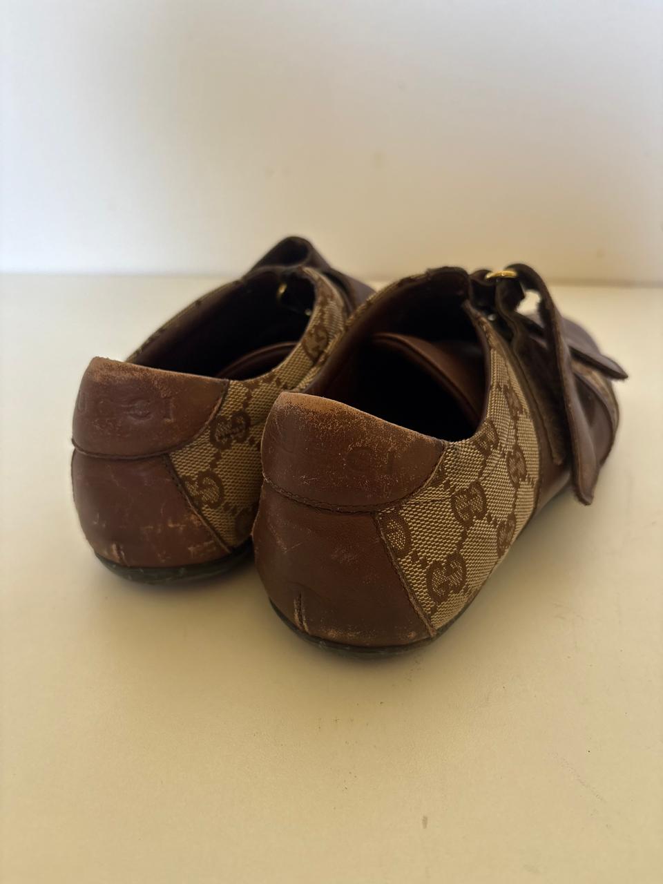 Gucci monogram leather trainers