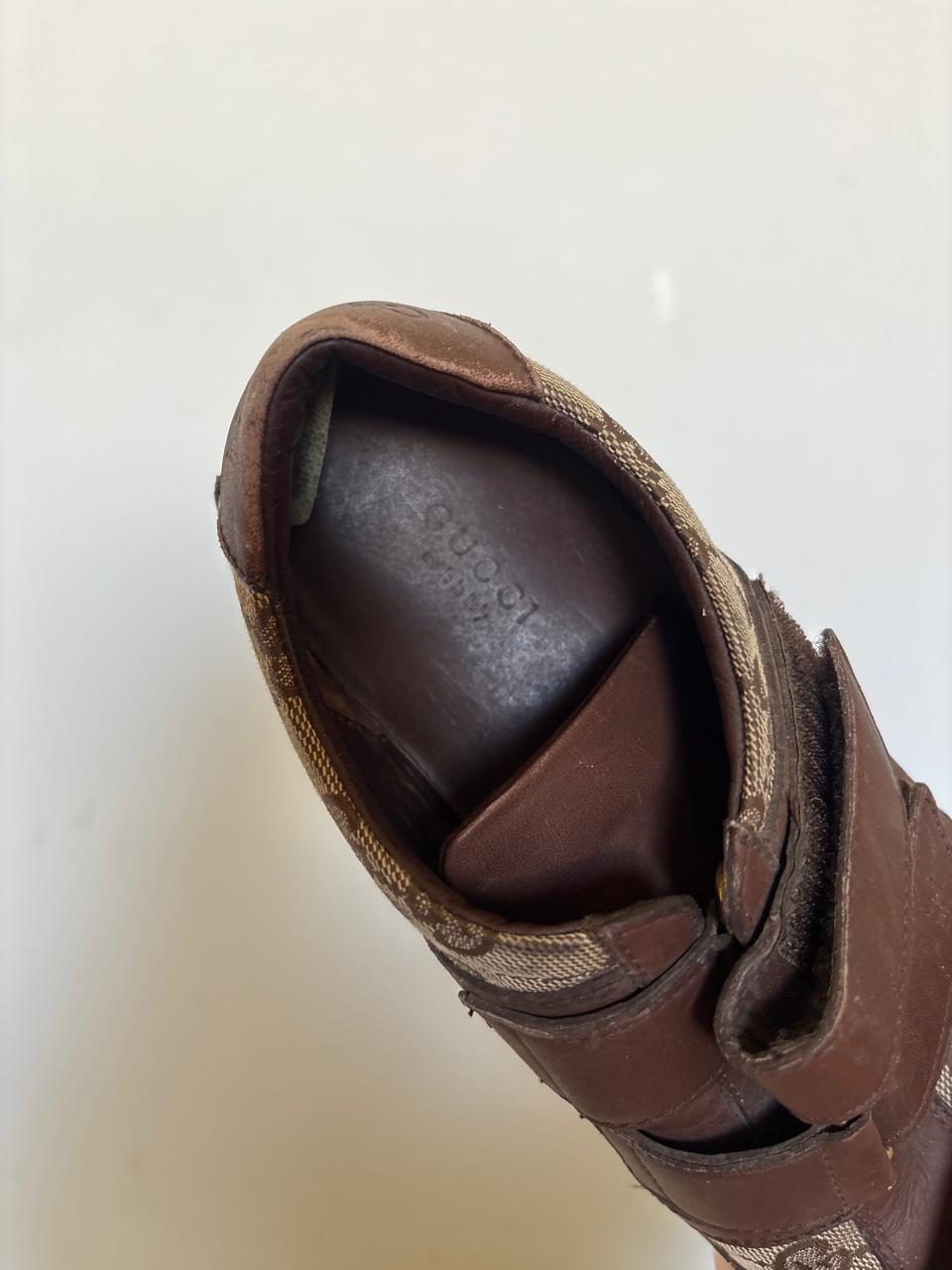 Gucci monogram leather trainers