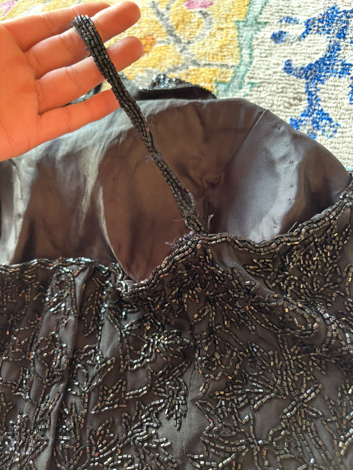 Vintage beaded padded top