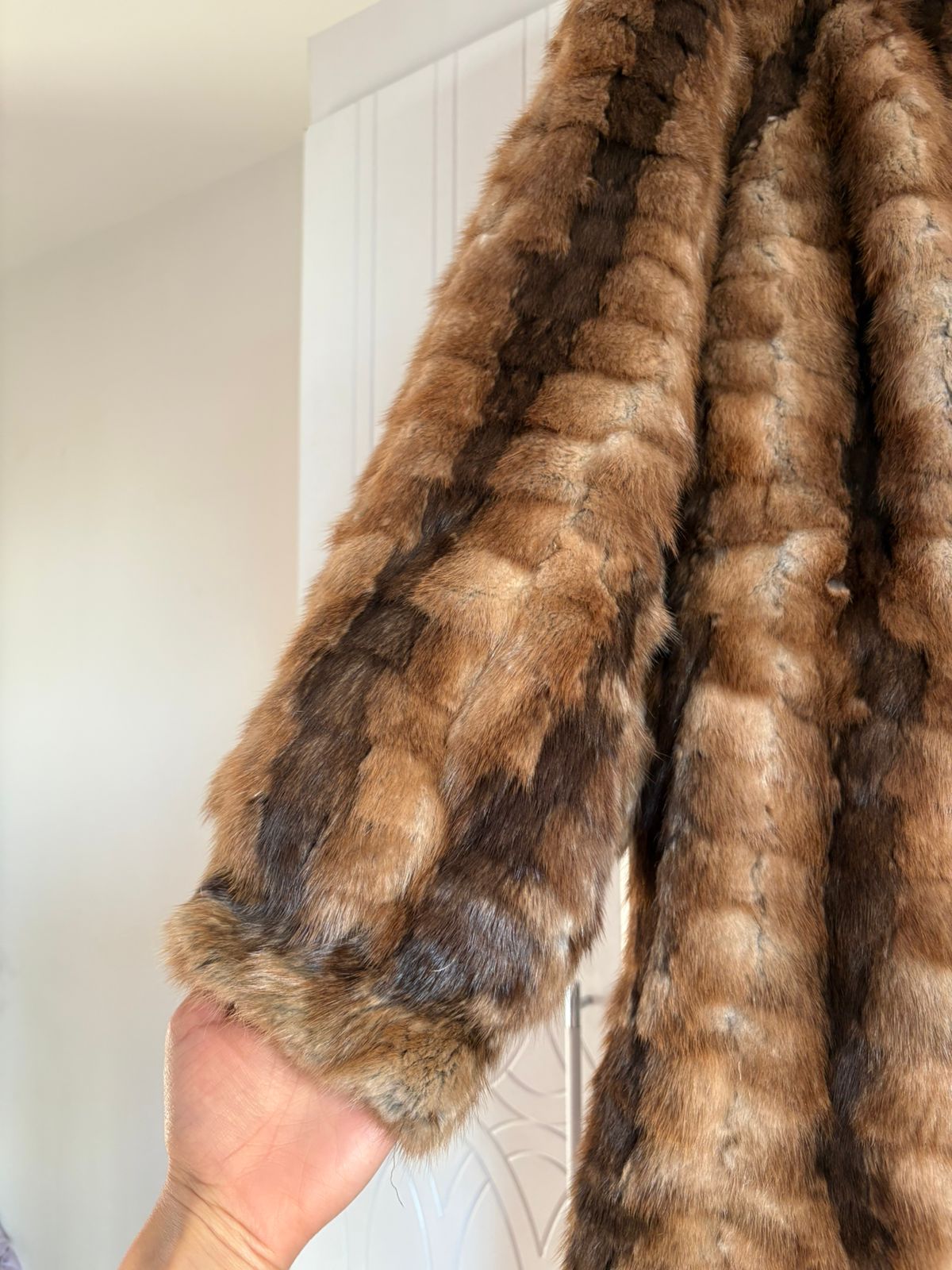 Multicolor mini fur coat