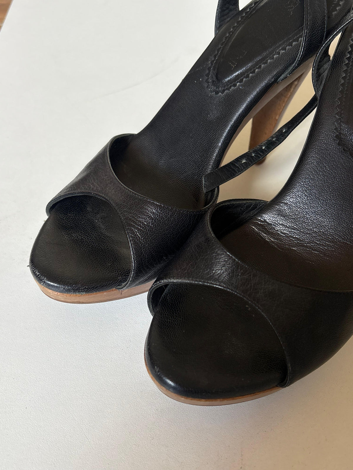 Vintage Yves Saint Laurent leather slingbacks