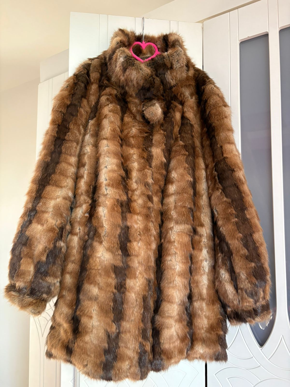 Multicolor mini fur coat