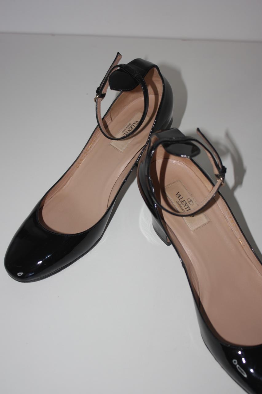Valentino Garavani patent leather block heel pumps