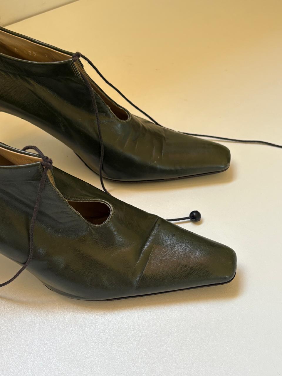 Georgio Armani Vintage leather lace up heels