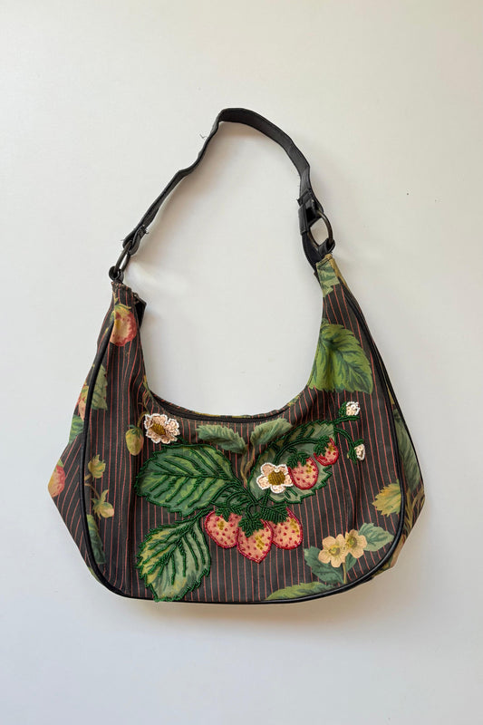 Floral beaded shoulder bag