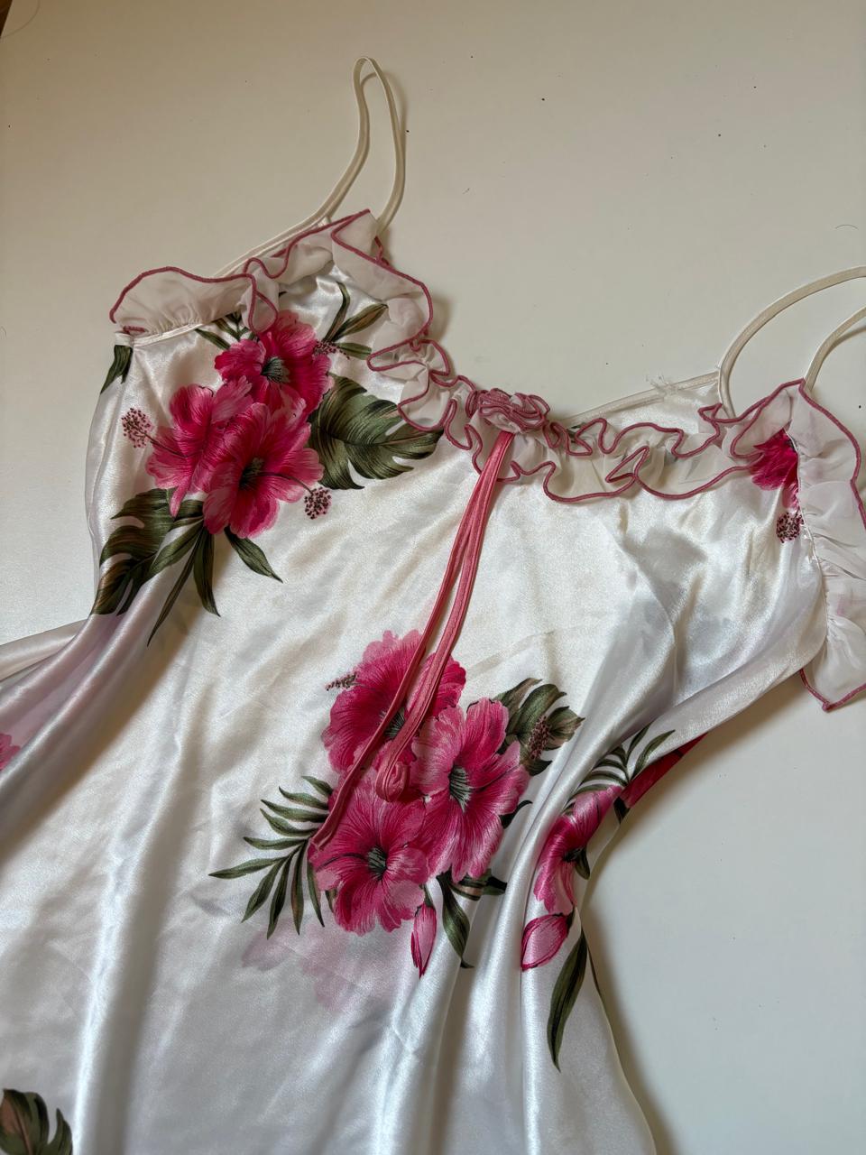Floral silk slip dress