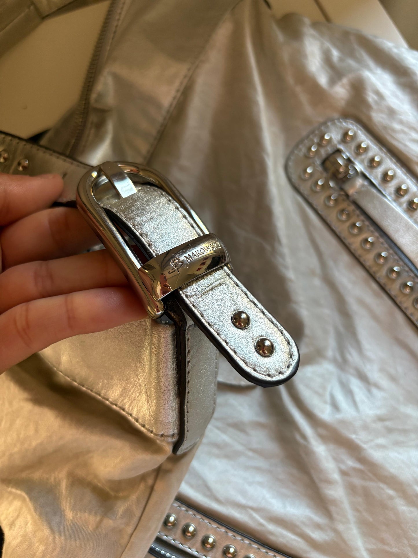 Makowski hobo shoulder chunky stud bag