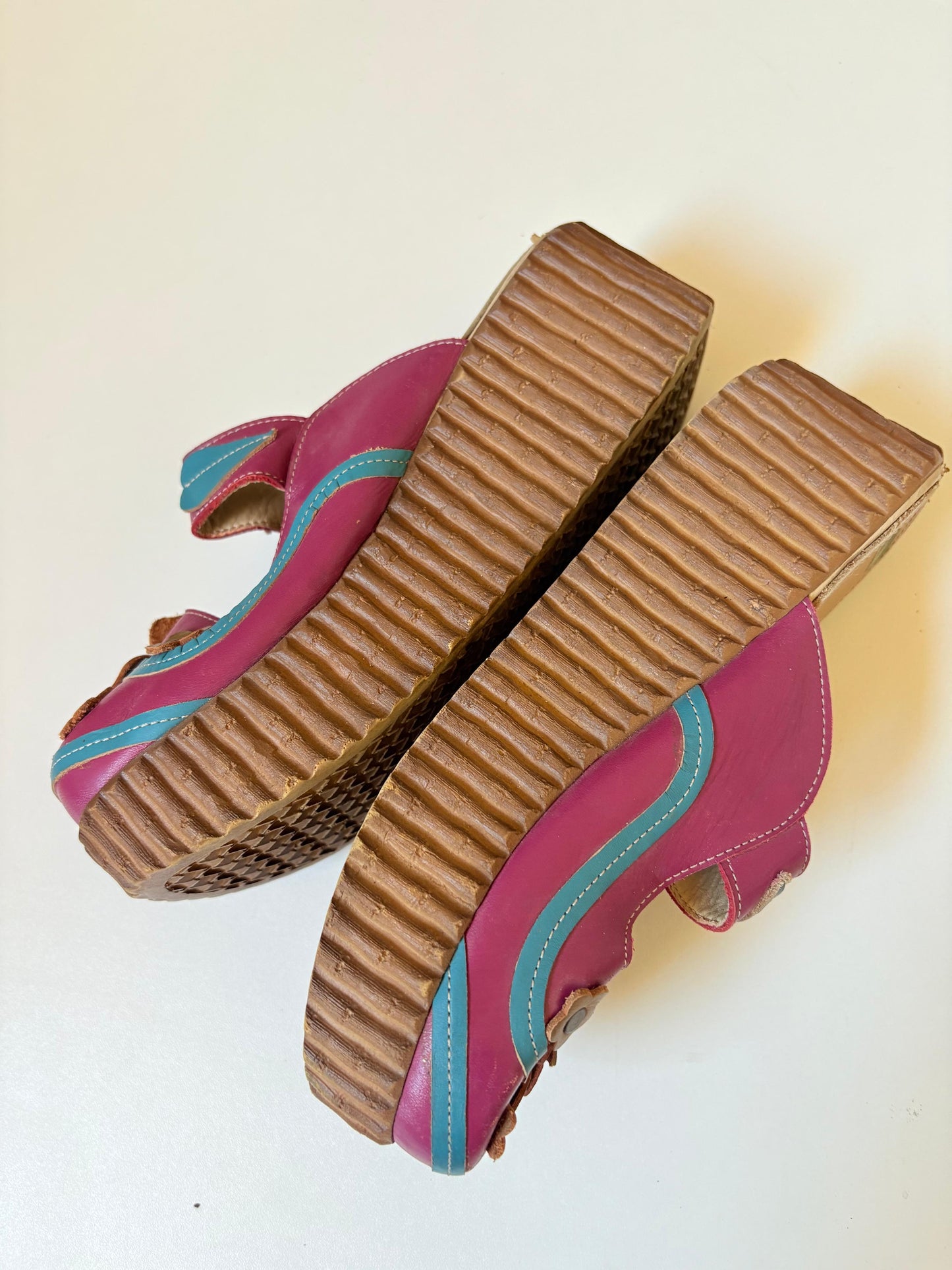 Mammamia wedge heel leather sandals