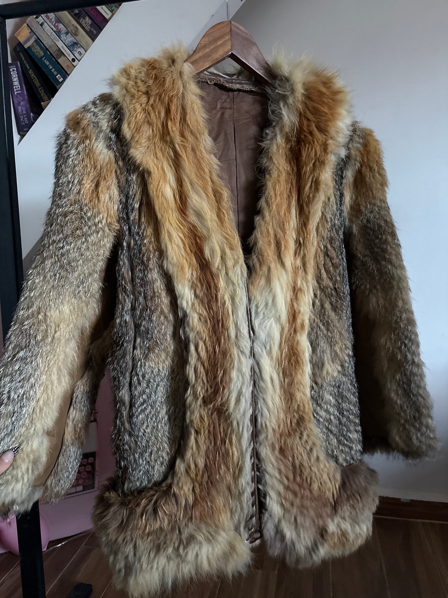Real fur coat with no buttons