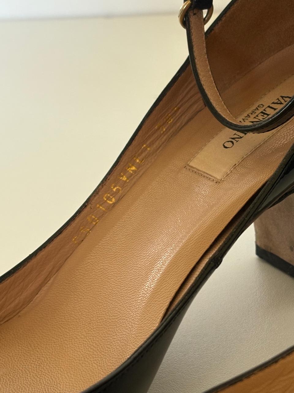 Valentino Garavani patent leather block heel pumps