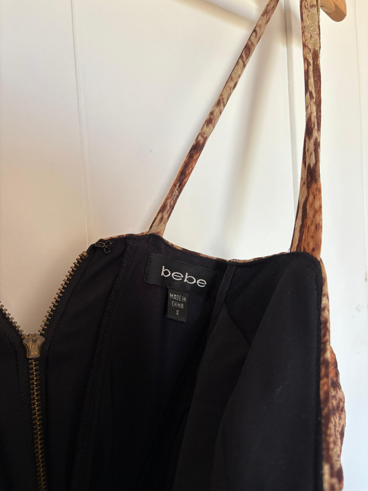 Bebe snake leather midi dress