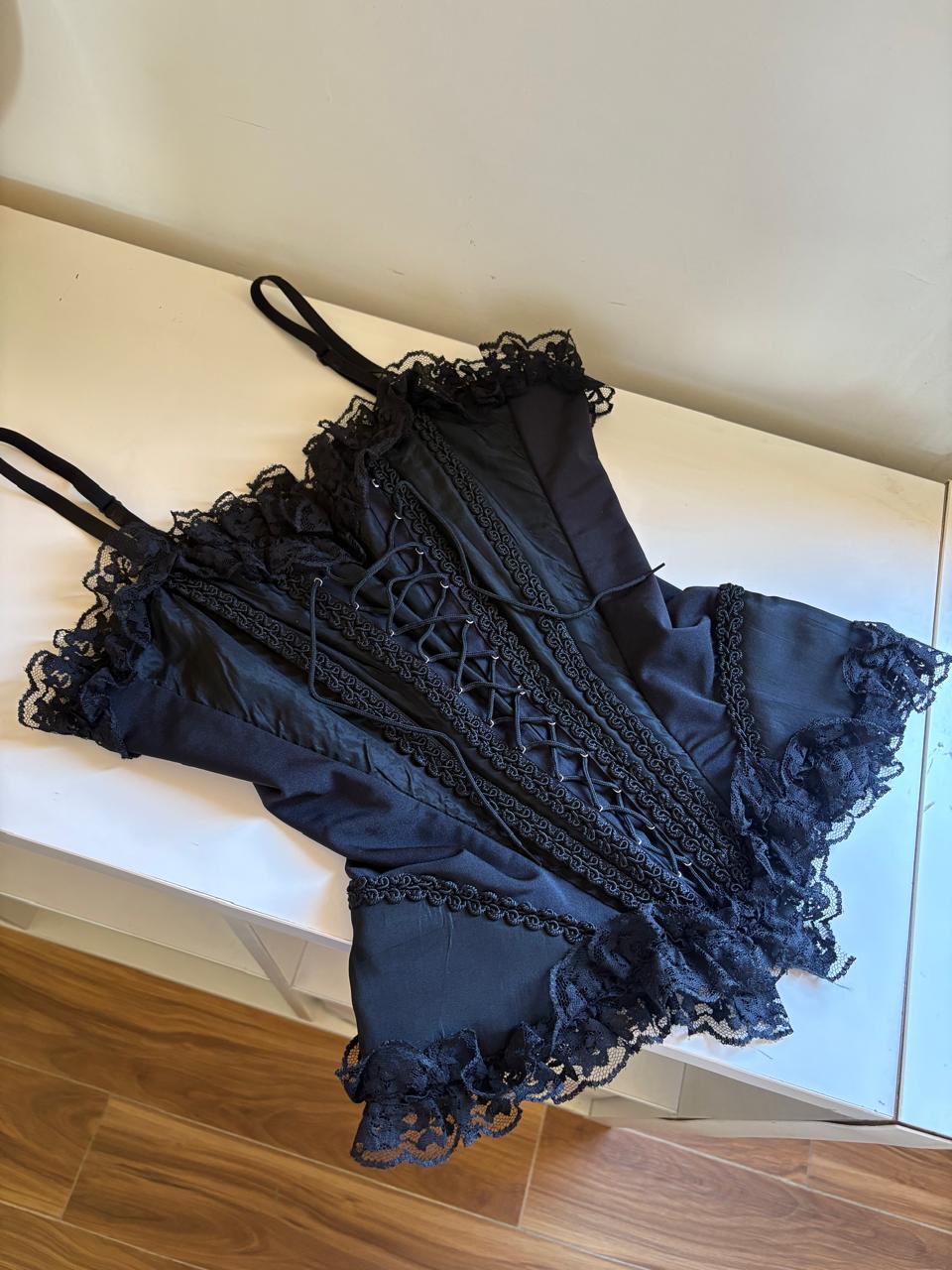 Raven lace up corset top