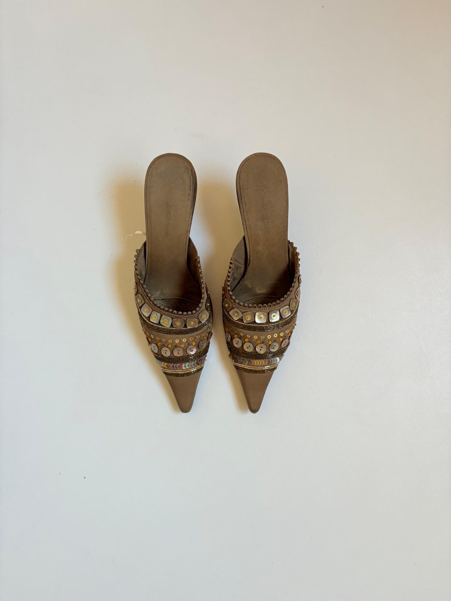 Enzo Angiolini beaded pointy mules
