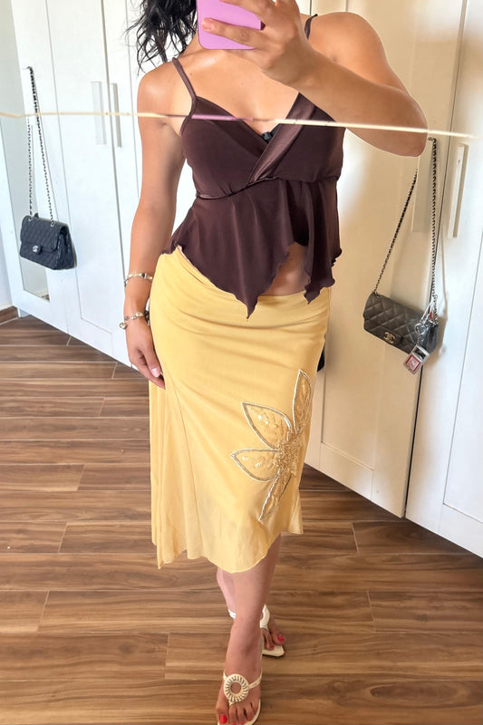 2000s beaded asymmetric skirt