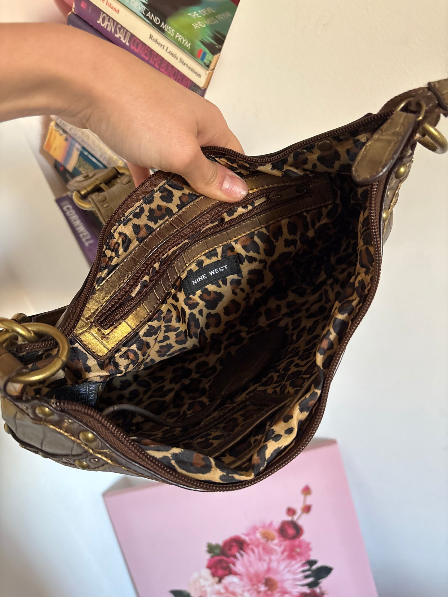 Nine West bronze gold shoulder 2000s bag