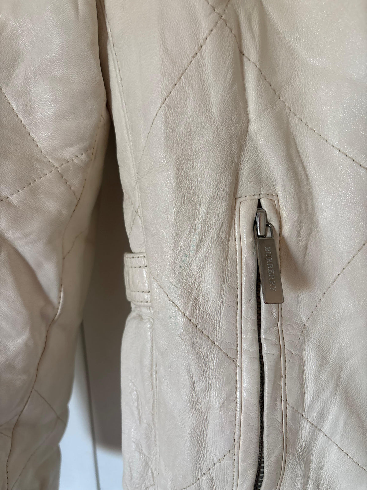 Burberry leather zip up jacket