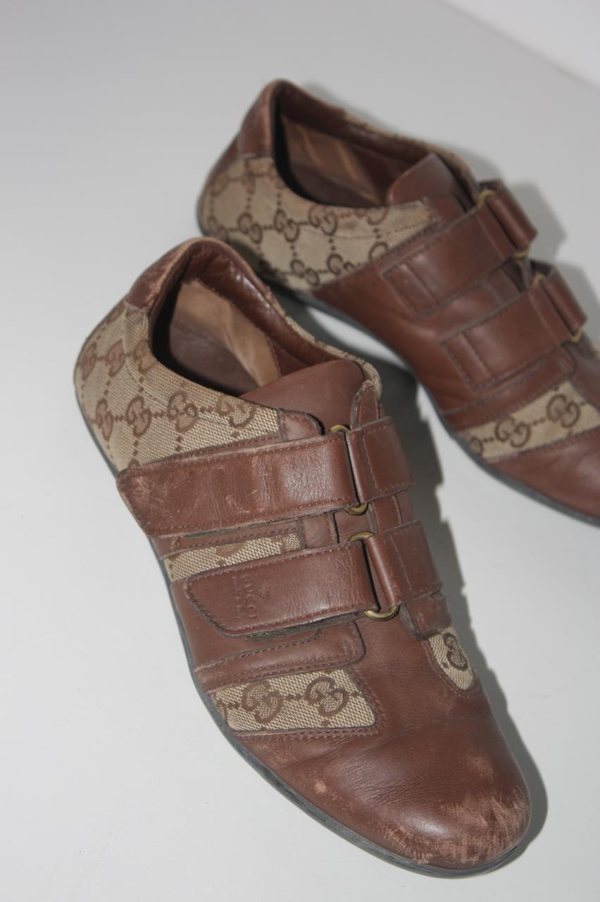 Gucci monogram leather trainers