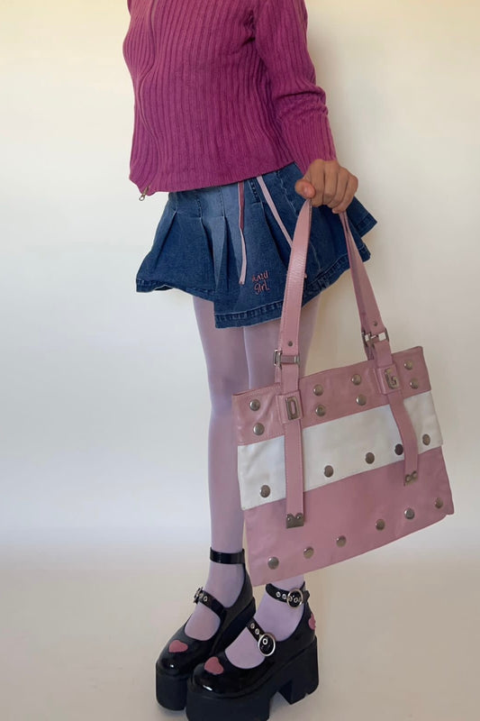 Dolce & Gabbana 90s stripped leather bag