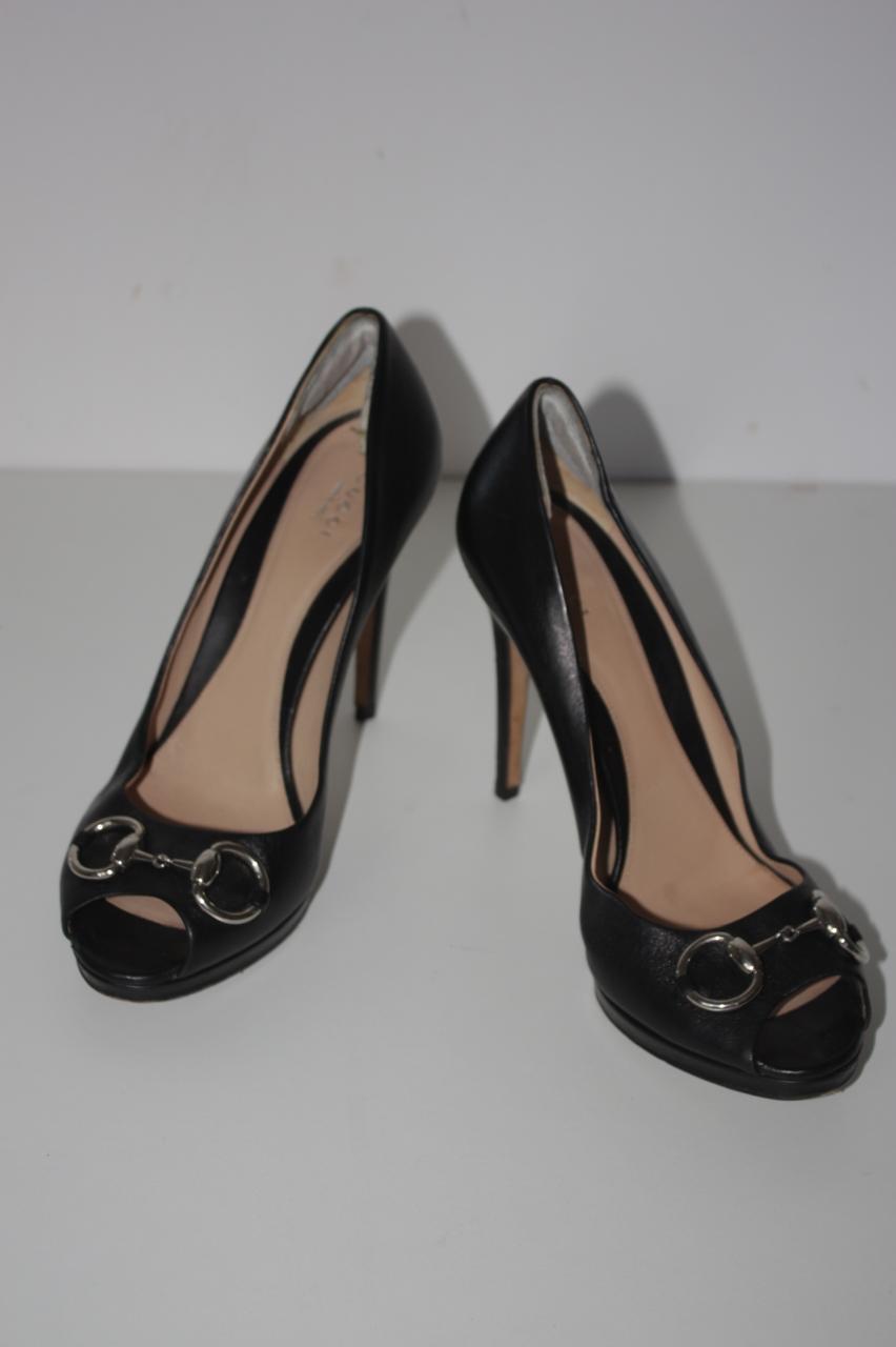 Gucci leather horsebit pumps