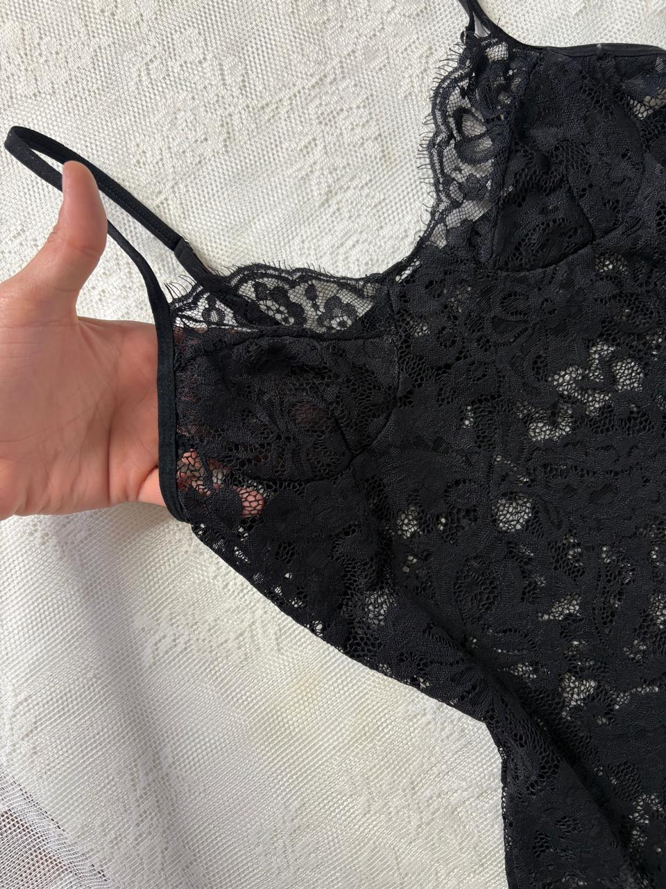 Lace slip sheer floral dress