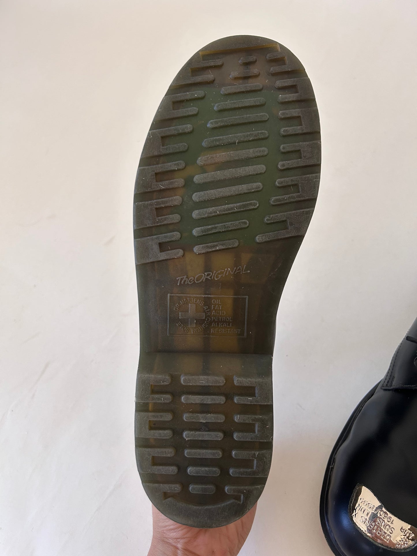 Dr Martens X Raf Simons exposed steel toe leather shoes