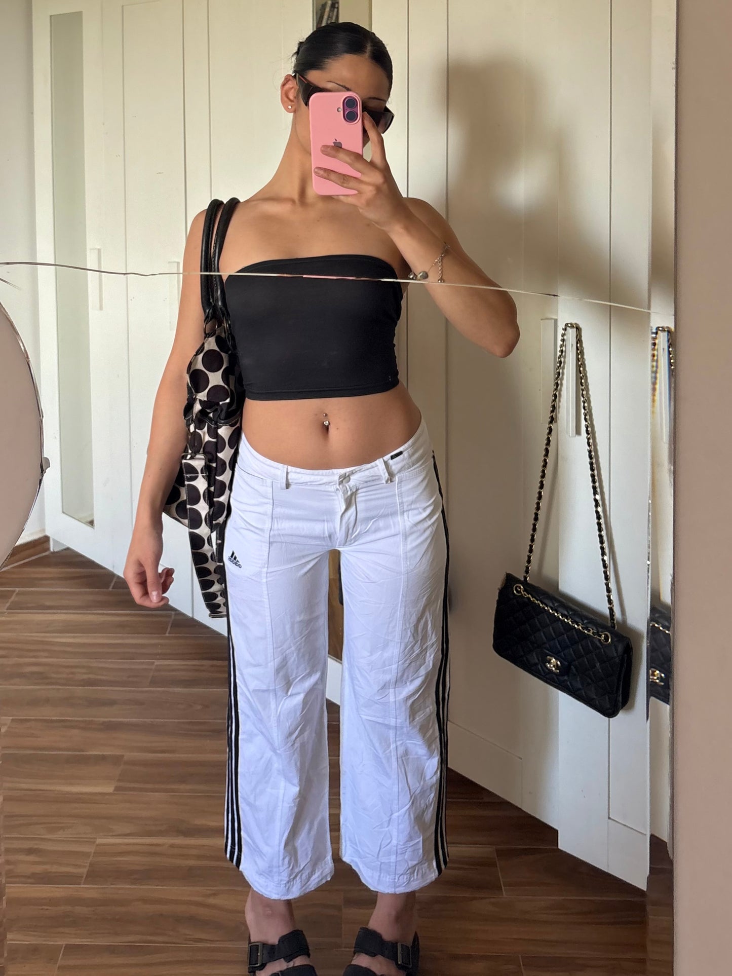 Adidas low waist capri track pants