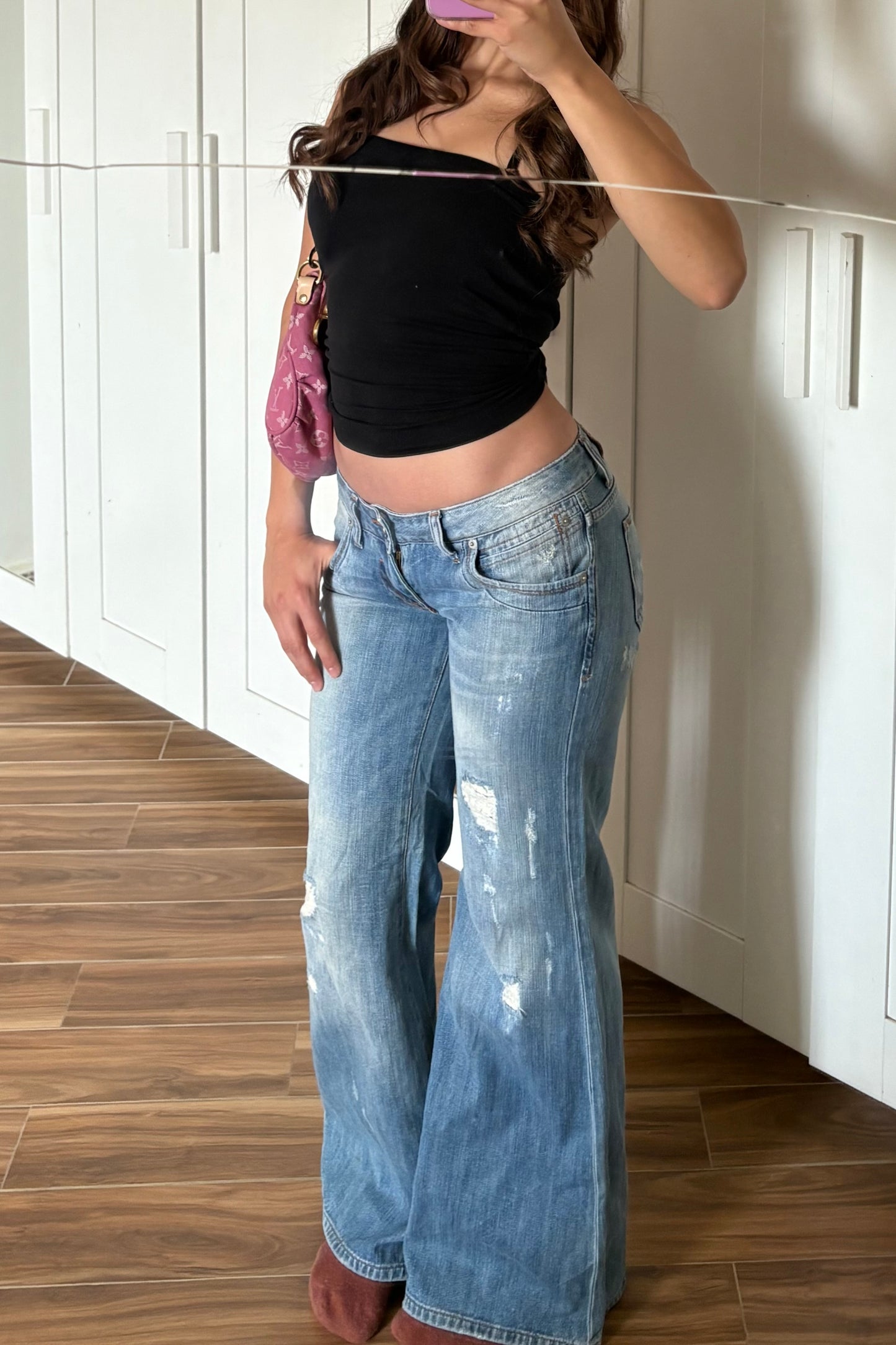 Low rise 2000s flared jeans
