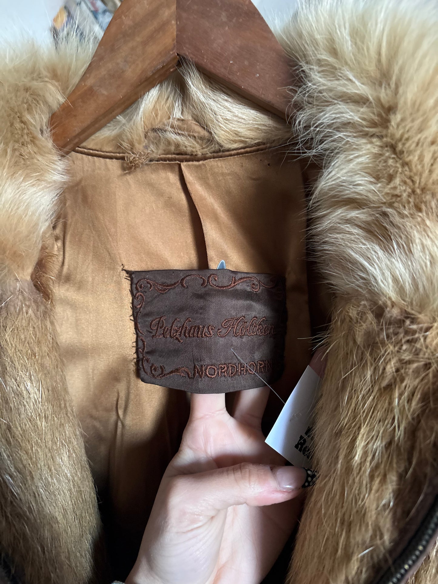 Real fur zip up jacket
