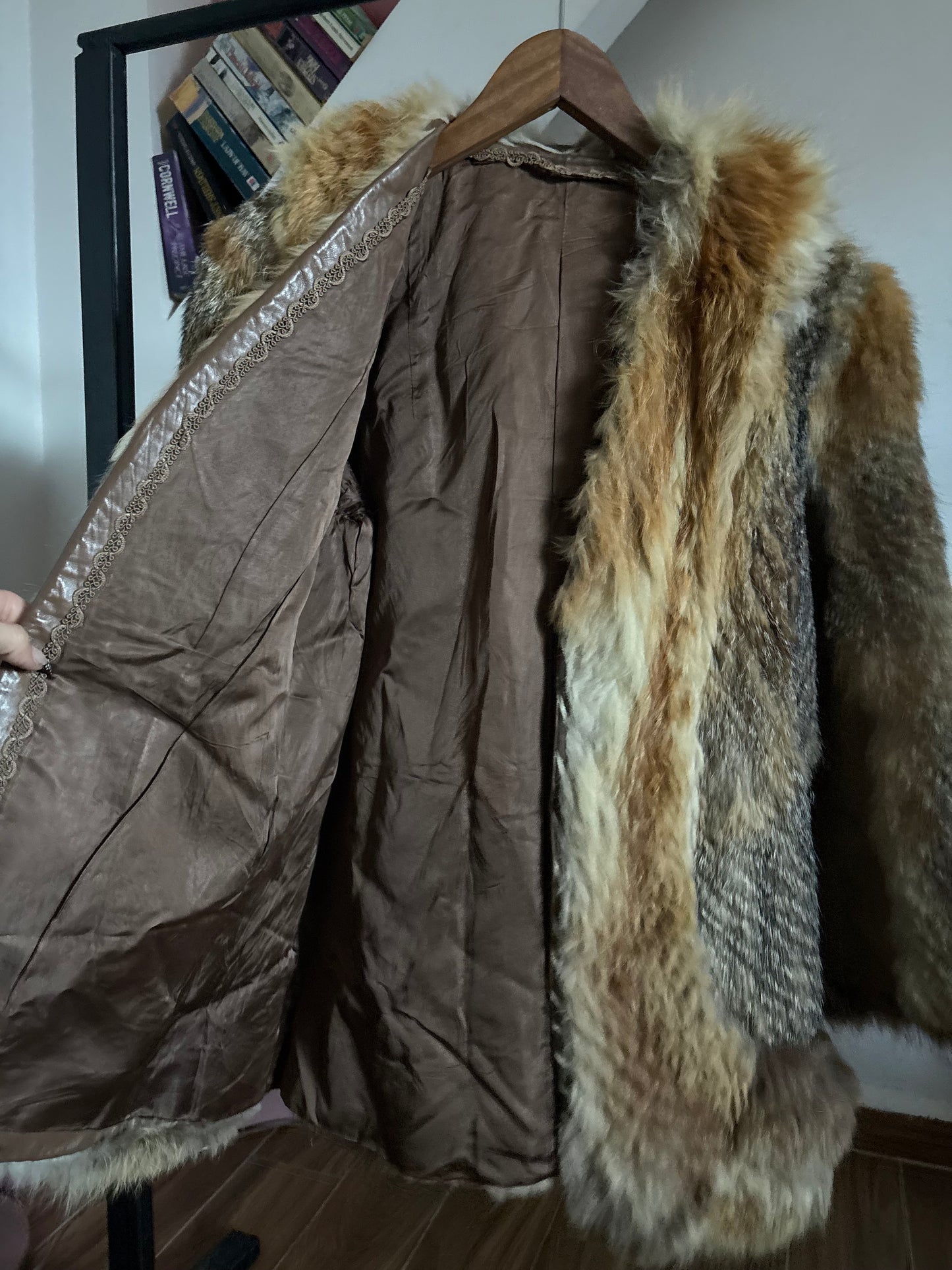 Real fur coat with no buttons