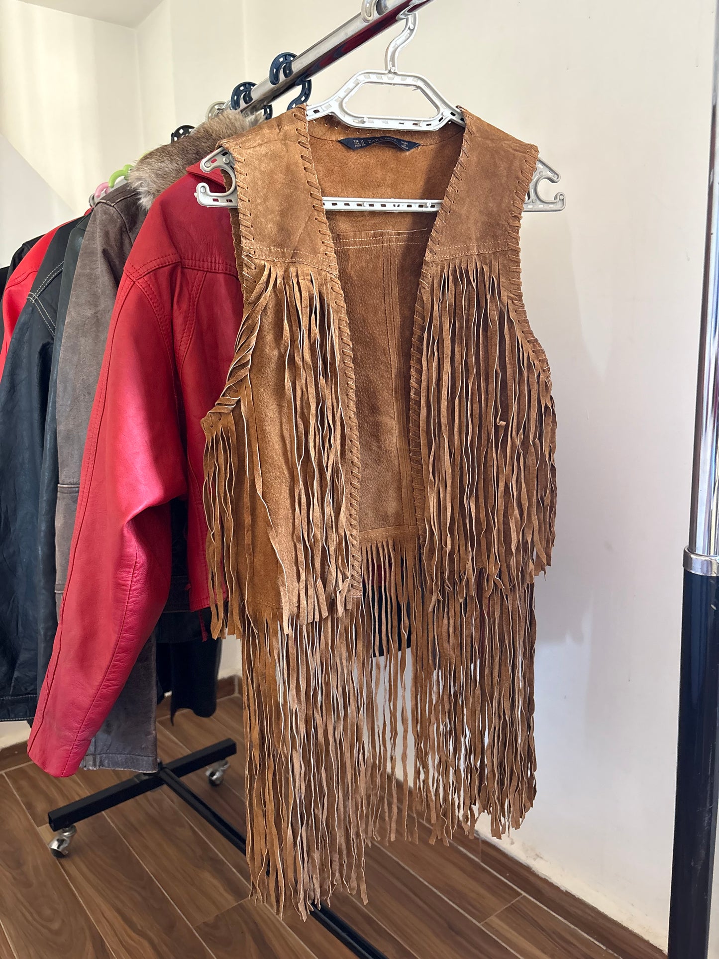 Suede fringed vest