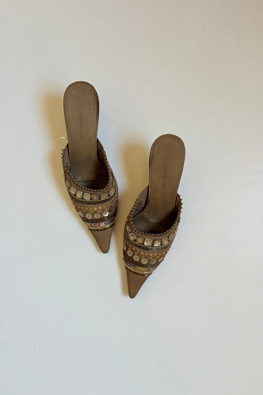 Enzo Angiolini beaded pointy mules