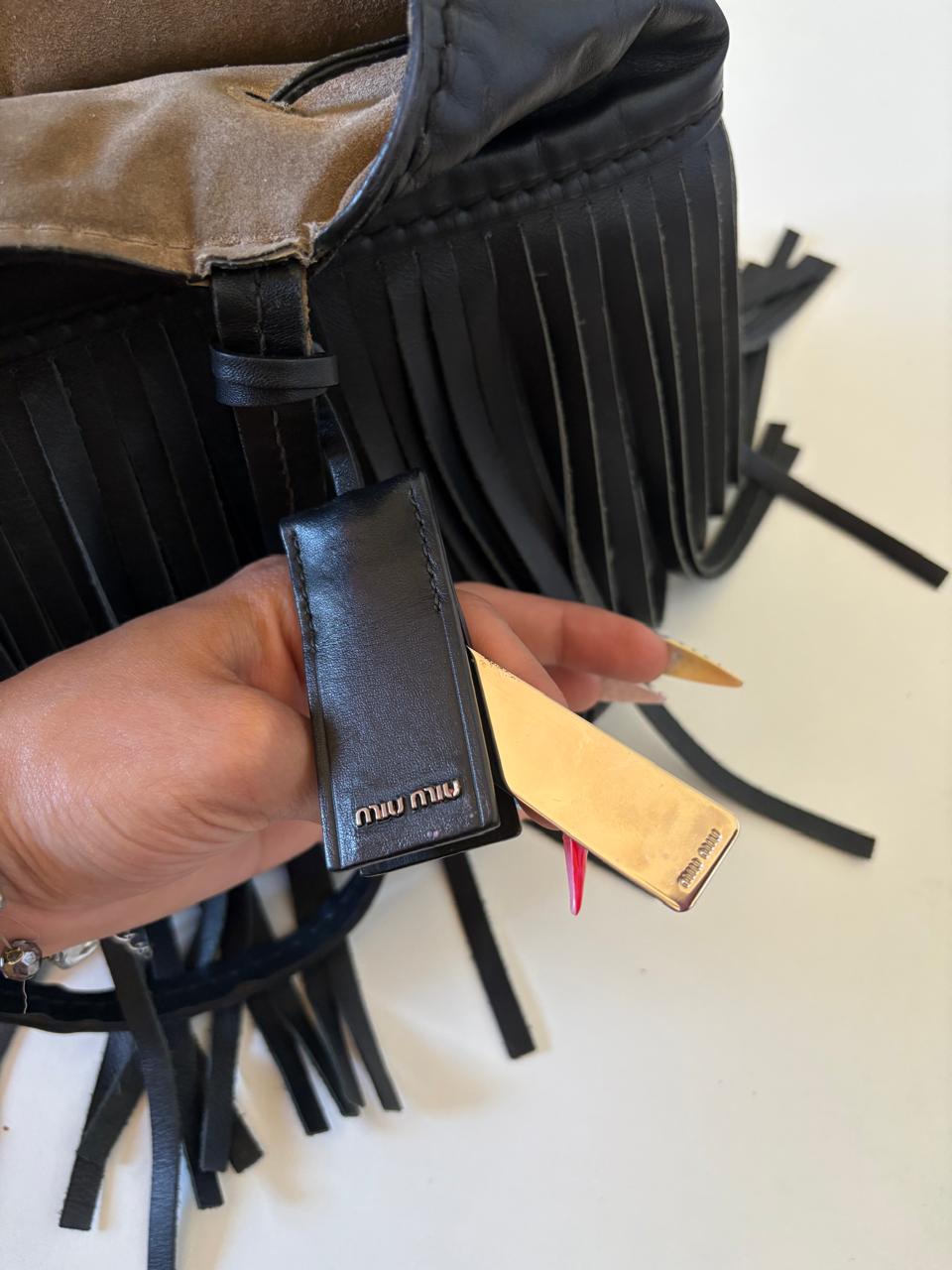 Miu Miu leather fringe bag