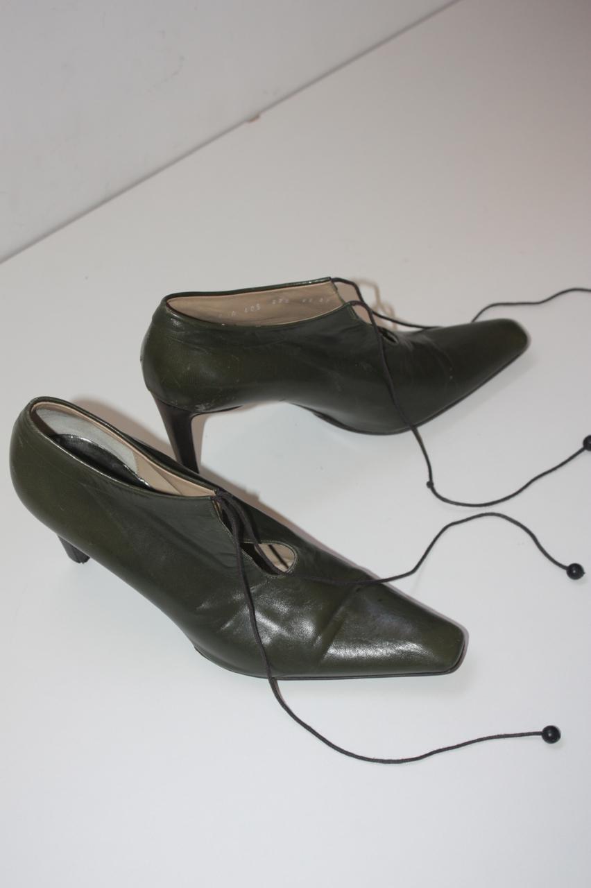 Georgio Armani Vintage leather lace up heels