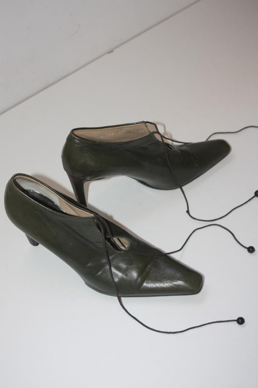 Georgio Armani Vintage leather lace up heels